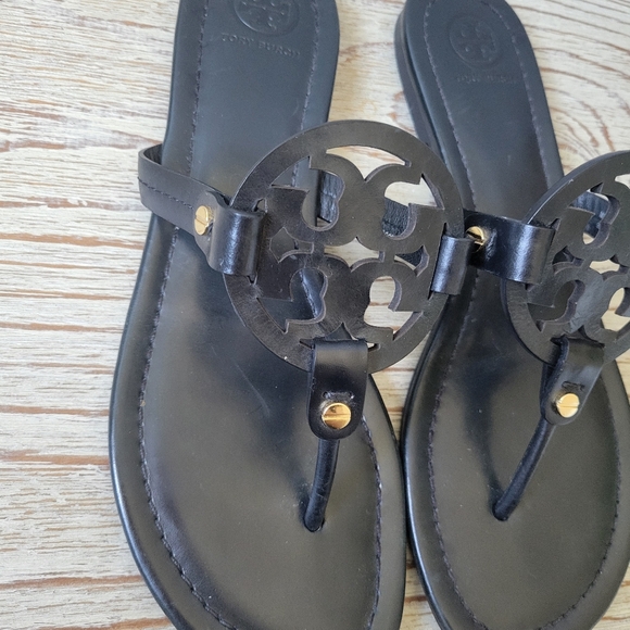 Tory Burch Matte Black Miller Sandal Sz 8 - Picture 2 of 13
